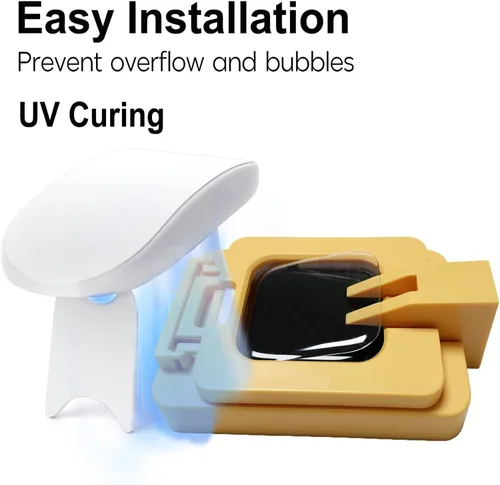 Miniatura 2 de Paquete de 2 protectores de pantalla de vidrio templado para Apple Watch de 1.575 pulgadas SE Series 6/5/4, fácil instalación, sin burbujas, dureza