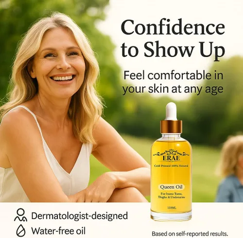 Miniatura 3 de Erae Queen Oil - Aceite reafirmante botánico natural prensado en frío para cara y cuerpo - Hidrata tensa y restaura la elasticidad para la piel