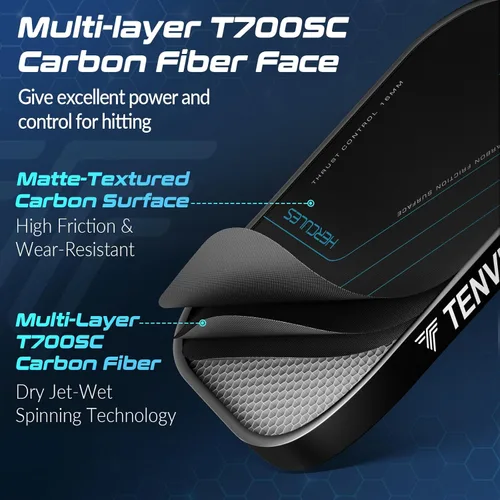 Miniatura 2 de TENVINA Pickleball Paddles, Multi-Layer T700SC Textured Carbon Fiber Pickleball Paddle, Pickle Ball Paddle with Strong Spin & Power Surface, 4-Types