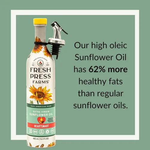 Miniatura 5 de Fresh Press Farms Aceite de girasol virgen extra prensado en frío, 16.4 onzas líquidas (paquete de 2), alto oleico, cultivado en Georgia, 100% hecho