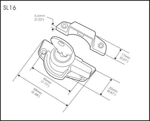 Miniatura 5 de QCAA Cerradura de faja con llave resistente, seguridad a prueba de niños, solo se desbloquea con llave, CTC 1.77 pulgadas, negro mate, paquete de 4