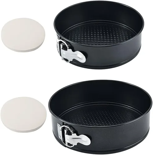 Tellshun Paquete de 2 moldes para hornear Springform de 7, 9 pulgadas, a prueba de fugas, antiadherentes, parte inferior extraíble para tartas,