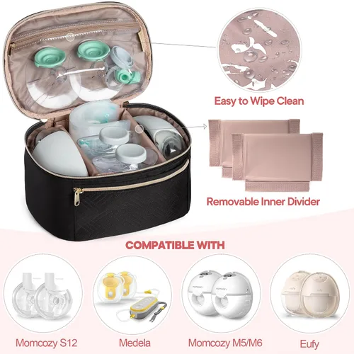 Miniatura 2 de Fasrom Bolsa de extracción de leche portátil compatible con bombas manos libres Momcozy Medela y Elvie, funda de transporte portátil con alfombrilla