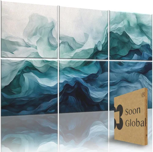 Soon Global Paneles acústicos de pared, paneles acústicos artísticos de 72 x 48 pulgadas, paneles acústicos decorativos, paneles de pared acústicos,