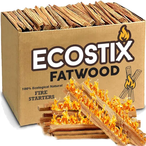 EasyGoProducts Eco-Stix Fatwood Astillas Encendedor de Fuego Palitos de Leña 100% Orgánico Iniciador de Fuego para Estufas de Leña, Chimeneas, 02