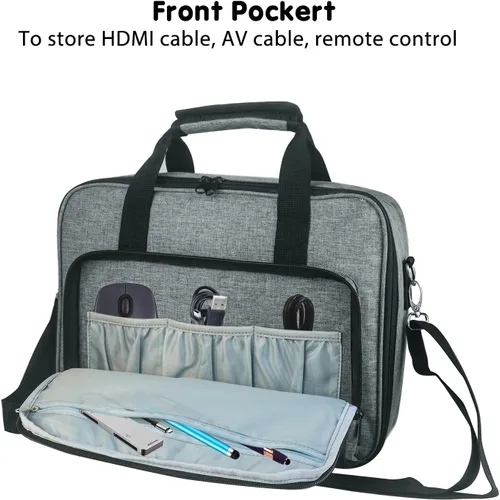 Miniatura 3 de Boczif Estuche para proyector, estuche de viaje portátil con compartimento para laptop y correa de hombro ajustable para mini proyector y accesorios