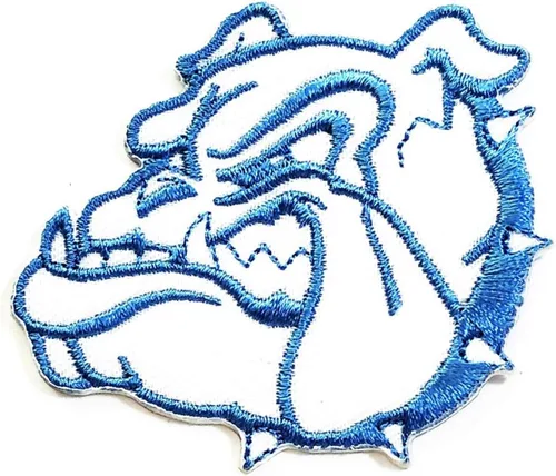 Miniatura 8 de Parche bordado de cabeza gris Bulldog Pitbull de dibujos animados de animales de dibujos animados lindo cachorro carlino perro Pitbull Bulldog perro