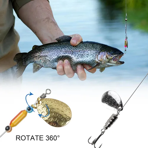 Miniatura 5 de Horquilla giratoria de cambio rápido para cuchillas giratorias, 120 piezas, arnés de pesca para horquillas, arnés de oruga, horquilla de velocidad