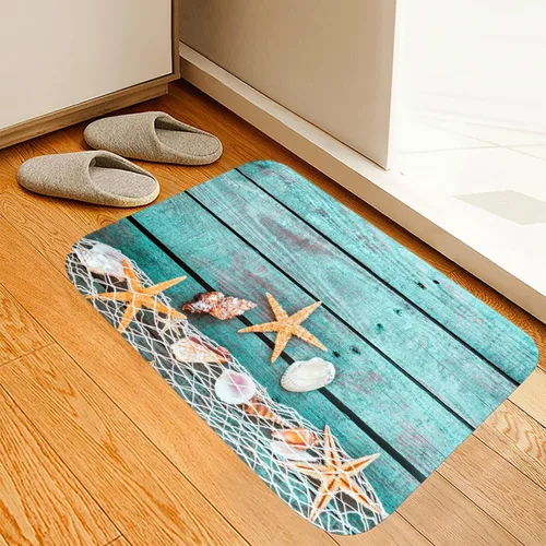 Miniatura 9 de LYFANS Alfombras de baño de espuma de esponja absorbente suave para baño y cocina (30 x 17 pulgadas), tapete de franela antideslizante brillante