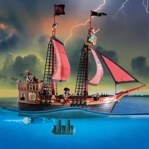 Miniatura 2 de Playmobil 70411 Pirates - Barco pirata flotante grande con cañón