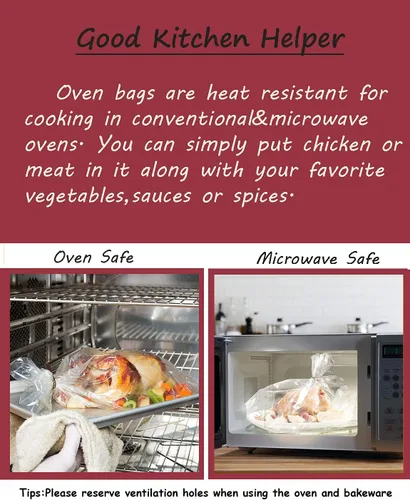 Miniatura 5 de 10 bolsas para horno tamaño de pavo Bolsa grande para asar pavo en el horno para el día de Acción de Gracias (1)