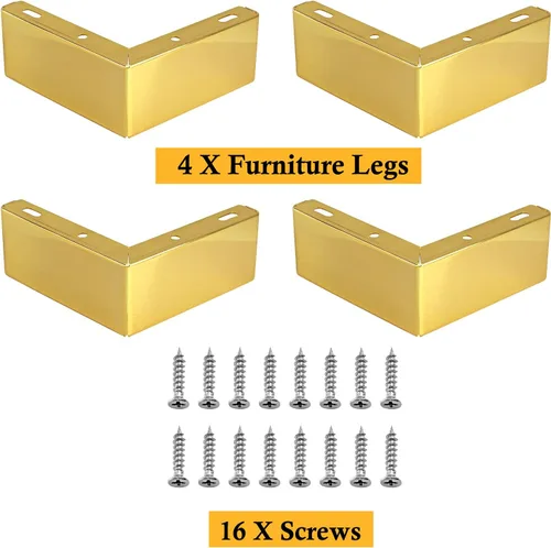 Miniatura 3 de Paquete de 4 patas de muebles de 2 pulgadas de altura, patas de muebles de diseño moderno, patas de metal de repuesto para sofá, mesa auxiliar