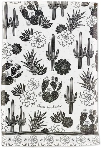 Miniatura 19 de Karma Gifts - Toalla de té bohemia en blanco y negro, algodón, elefante, 18 x 22 pulgadas