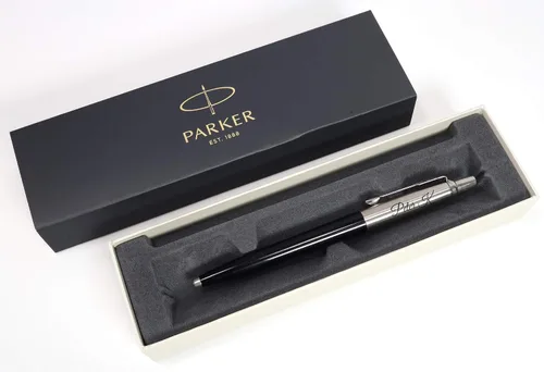 Miniatura 5 de Bolígrafo Parker Jotter personalizado + caja de regalo Diseña un regalo verdaderamente único Grabado con láser (negro)