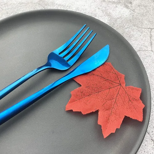 Miniatura 5 de JASHII Juego de cubiertos de acero inoxidable de 24 piezas con acabado brillante para 4 personas, cuchillo de cena, tenedor, cuchara, tenedor