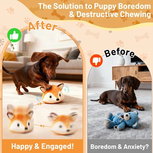 Miniatura 3 de Juguete automático para cachorros para aliviar la ansiedad y el aburrimiento, movimiento automático, rebote y vibración con sonido para estimulación
