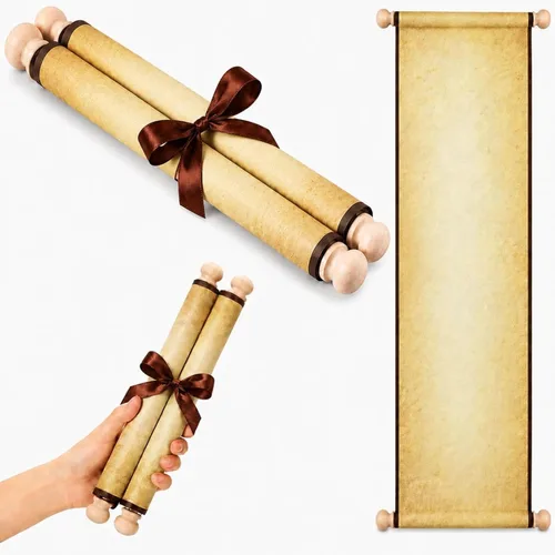 Miniatura 11 de Makevivi 3 piezas de papel pergamino en blanco con varillas de madera, para lista de traviesos o buenos, escritura, votos matrimoniales, invitación