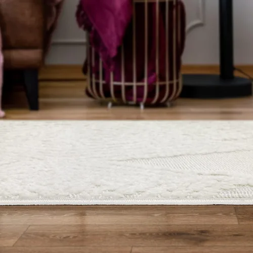 Miniatura 5 de Antep Rugs Palafito 2x4 Alfombra de área interior con textura de pelo Shaggy geométrico de diamante de alto a bajo (blanco, 2 pies x 4 pies)