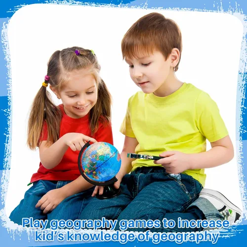 Miniatura 6 de Meooeck 12 globos del mundo con soporte de 4.6 pulgadas, globo geográfico del mundo a granel para niños, estudiantes, aprendizaje educativo, aula