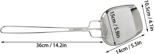 Miniatura 2 de Colador de aceite de malla fina, cucharón de colador de acero inoxidable 304, cuchara de colador de alta practicidad, colador con asa, cuchara