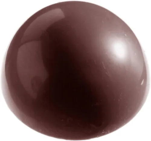Chocolate World 2252 Molde de policarbonato para caramelos con 8 cavidades hemisféricas, cada una de 2.323 in de diámetro x 1.142 in de alto