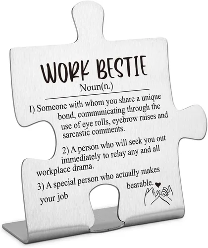 Miniatura 12 de FOKCBOCM Letrero decorativo, regalo de amistad de mejor amiga de acero inoxidable, 3.3 x 3.0 pulgadas