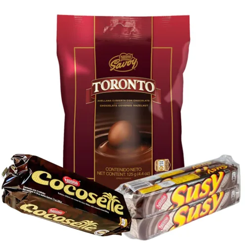 Miniatura 2 de Toronto Chocolate – Cocosette – Susy Venezuela Candy Food, galletas surtidas obleas y avellanas cubiertas de chocolate envueltos individualmente