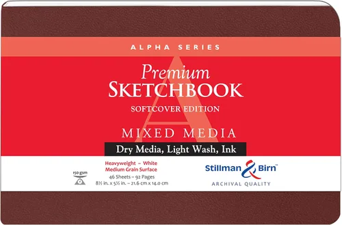 Miniatura 4 de Stillman & Birn Serie Alpha Cuaderno de bocetos de cubierta suave, 8" x 10", 150 g/m² (pesado), papel blanco, superficie de grano medio