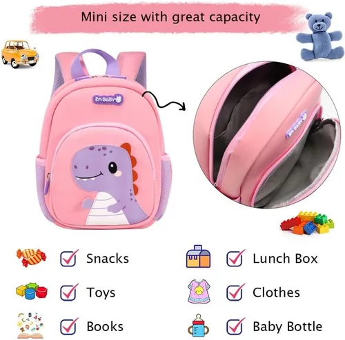 Miniatura 5 de Padgene Mochilas Anti Pérdida para Niños Pequeños Mochilas de Preescolar Impermeables Mochila Escolar de Animales 3D Dibujos Animados Correa