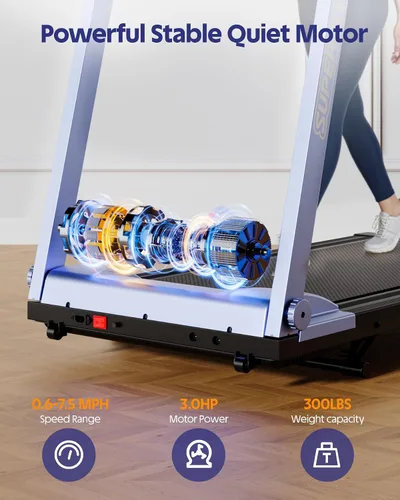 Miniatura 3 de Cintas de correr para el hogar, caminadora plegable 4 en 1 con inclinación, capacidad de 300 libras, caminadoras para correr para el hogar, espacios