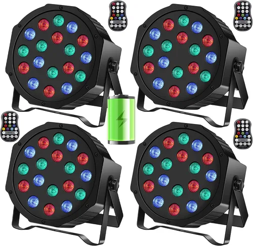 Miniatura 11 de U`King Luces LED Par de luces inalámbricas alimentadas por batería para eventos 18W RGB luz de iluminación de escenario recargable 20 horas por