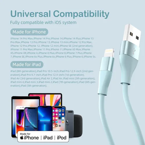 Miniatura 7 de Cargador de iPhone [certificado Apple MFi] Paquete de 3 cables Lightning de 10 pies de carga rápida para iPhone compatible con iPhone 13, 12, 11 Pro