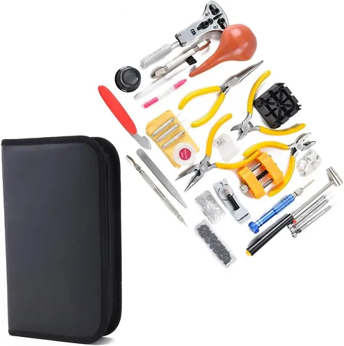Miniatura 2 de Kit de herramientas de reparación de relojes profesional, kit de herramientas de relojero, incluye soporte para caja trasera, abridor, removedor