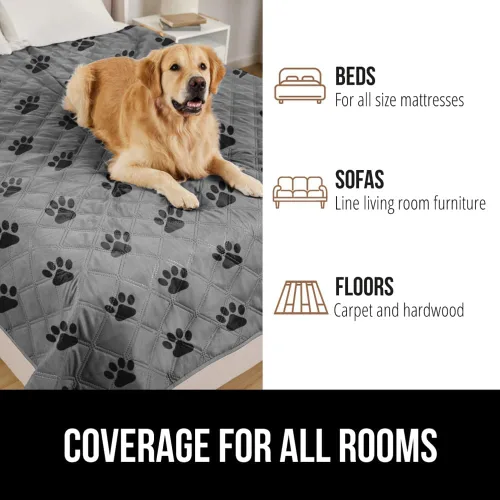 Miniatura 8 de GORILLA GRIP Funda de cama impermeable para perros, 82 x 68 pulgadas, parte trasera antideslizante con agarre, a prueba de fugas, lavable, funda