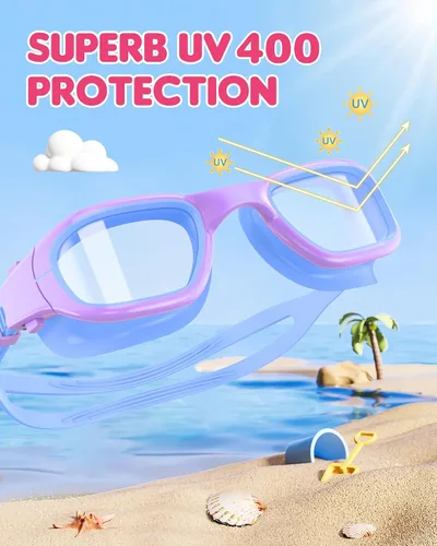 Miniatura 2 de Gafas de natación para niños, gafas de natación para niños de 6 a 14 años, gafas de piscina con protección UV antivaho para niños y niñas