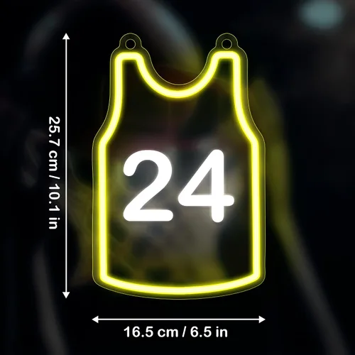Miniatura 6 de Letrero de Número de Camiseta de Baloncesto Personalizado de Neón, Attivolife Luz de Club de Baloncesto para Pared de Habitación, Decoración LED