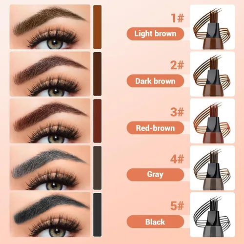 Miniatura 5 de Microblading - Lápices de cejas para mujer, bolígrafo de cejas 3D impermeable mejorado 2025, de larga duración, 4 puntas, lápiz de cejas para cejas