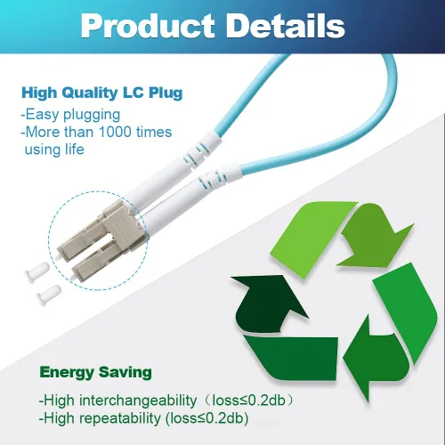 Miniatura 5 de GwliUni 4 unids OM3 Loopback Plug Tester Multimodo LC-UPC Fibra óptica Duplex Cable Adaptador 50/125