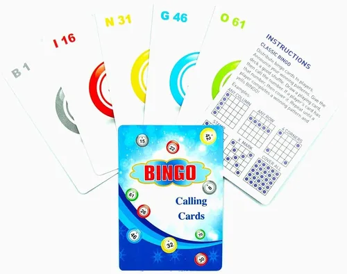 Miniatura 4 de Yuanhe Juego de tarjetas de bingo: incluye 50 tarjetas de bingo, 500 fichas de bingo transparentes coloridas y baraja de tarjetas de llamada, ideal