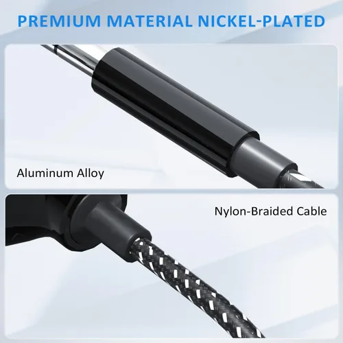 Miniatura 4 de LP Divisor de auriculares, divisor estéreo de audio trenzado de nailon de 0.138 pulgadas, macho a 3 puertos hembra para MacBook, Mac, iPad, iPhone