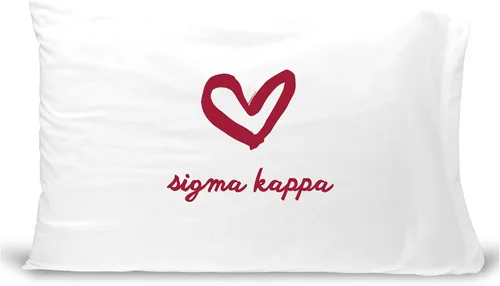 Miniatura 9 de sockprints Funda de almohada Alpha Chi Omega - Nombre de la hermandad con diseño de corazón. Funda de almohada 100% algodón tamaño estándar 20 x 30