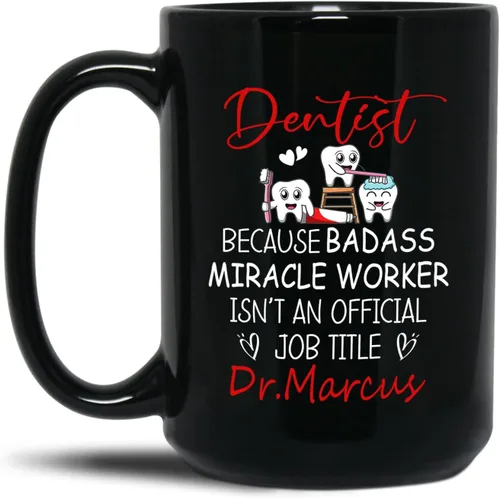 Miniatura 22 de Taza de café con texto en inglés "A Truly Great Dentist Is Hard To Find Difficult", taza de café negra de 11 onzas y 15 onzas, regalo personalizado