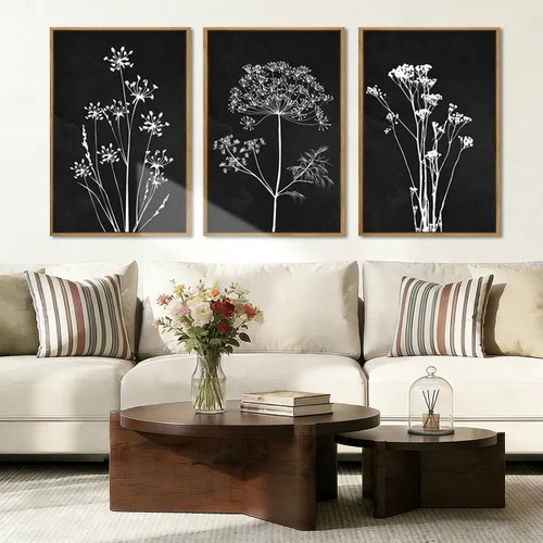 Miniatura 36 de BINCUE Lienzo de plantas botánicas neutrales, 6 piezas, arte de pared rústico, pinturas de pared de granja, impresiones botánicas de plantas
