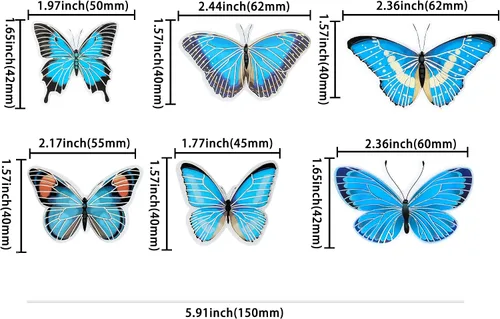 Miniatura 2 de Gyufise 36 adornos de mariposa para cupcakes, arte animado en 3D, decoración de cupcakes de mariposa, decoración de pastel de mariposa, baby shower