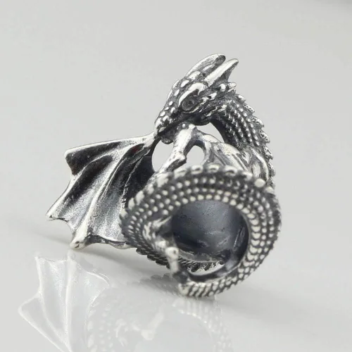 Miniatura 4 de Abalorio de plata de ley con diseño de dragón de fuego de hielo para Pandora y pulseras y collares similares