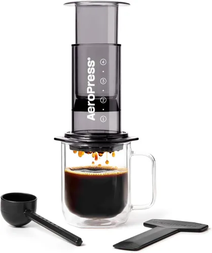 Miniatura 8 de AeroPress Prensa de café transparente – Prensa francesa todo en uno, cafetera manual estilo vertido y espresso, preparación de 2 minutos para menos