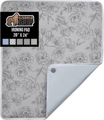 Miniatura 16 de GORILLA GRIP The Original - Funda y almohadilla para tabla de planchar, revestimiento de silicona, acolchado grueso resistente a la quemadura, Gris