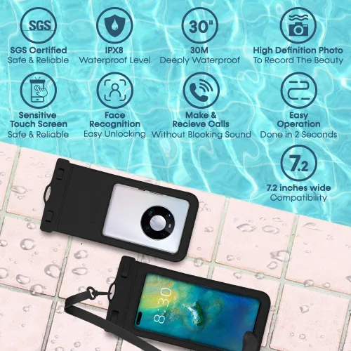 Miniatura 4 de 5in1 Soft Silicone Swim Training Fins Set for Lap Swimming with Earplugs Noseclip Phone Pouch and Travel Mesh Bag, Short Blade Floating Flippers for