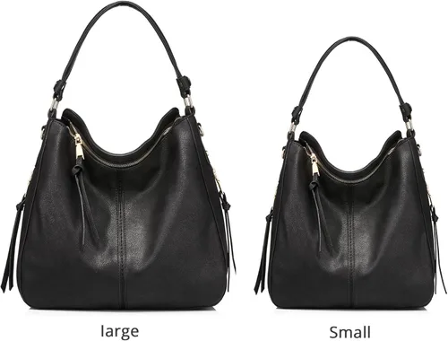 Miniatura 8 de Realer Bolsos Hobo para mujer, de piel sintética, bolso grande con borla