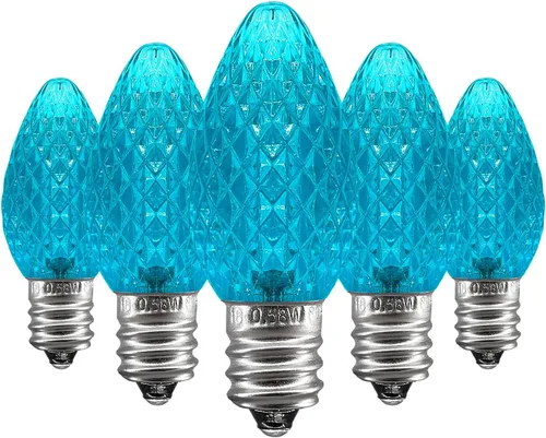 Miniatura 14 de Caja de 25 bombillas LED C7 de repuesto con certificación UL, 2 LED SMD en cada bombilla C7 regulable para tira de luces al aire libre, totalmente